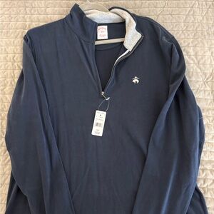 Brooks Brothers Navy Blue Quarter Zip Pullover NWT